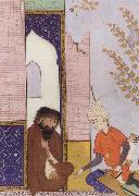 unknow artist Sultan Muhmud of Ghazni depicted as a young Safavid prince visiting a hermit France oil painting artist